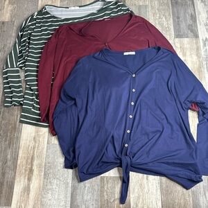 Reborn J The Plus, Womens XL Long Sleeve, Lot of 3